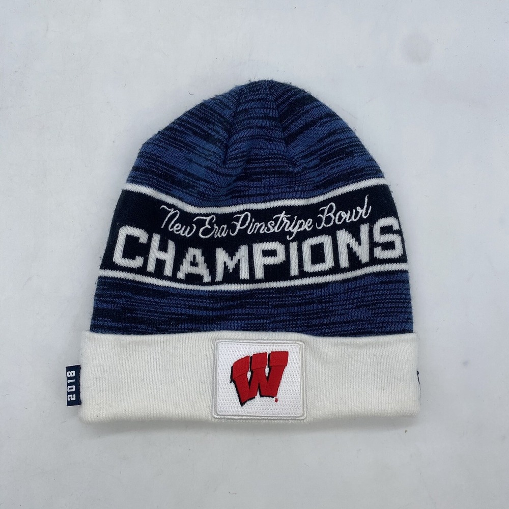 Wisconsin Badgers Beanie Hat Adult Red Blac College Football One Size OSFA